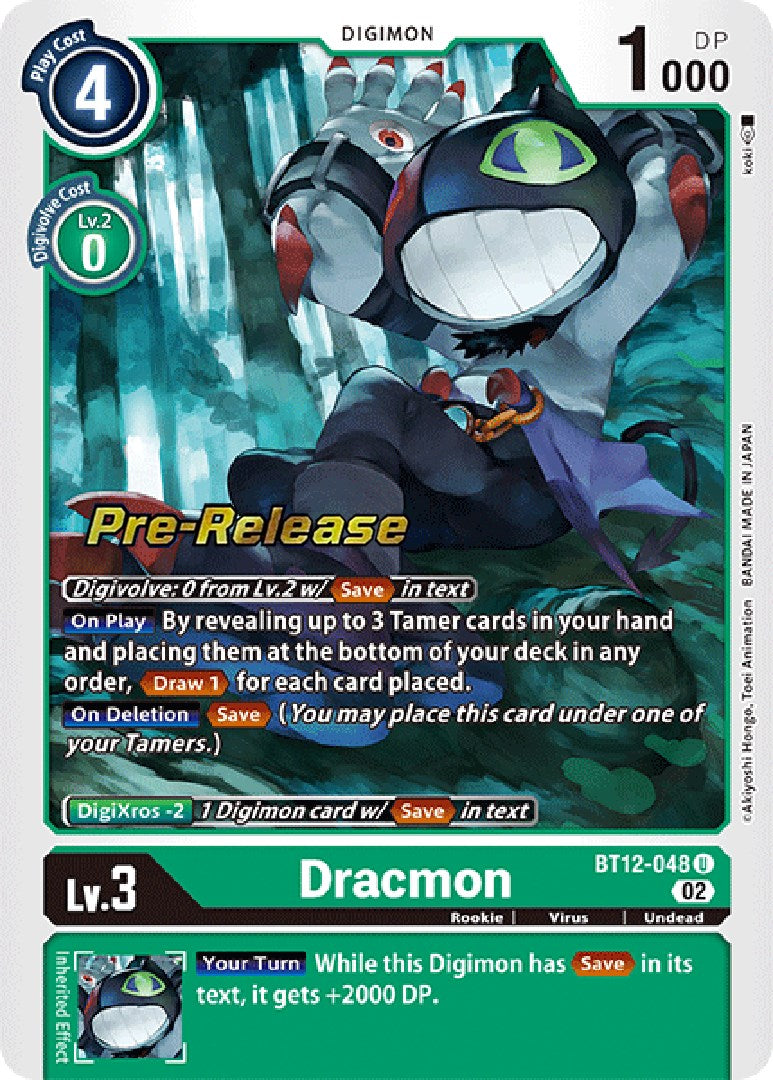 Dracmon [BT12-048] [Across Time Pre-Release Cards] | Mindsight Gaming