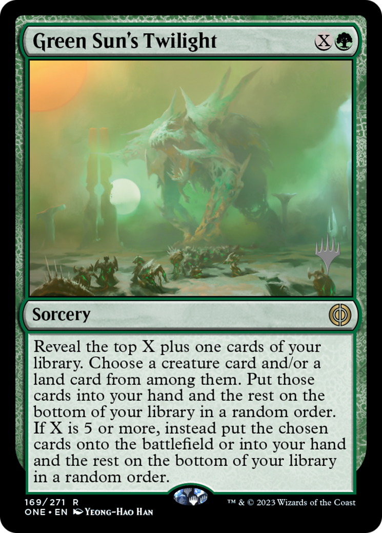 Green Sun's Twilight (Promo Pack) [Phyrexia: All Will Be One Promos] | Mindsight Gaming