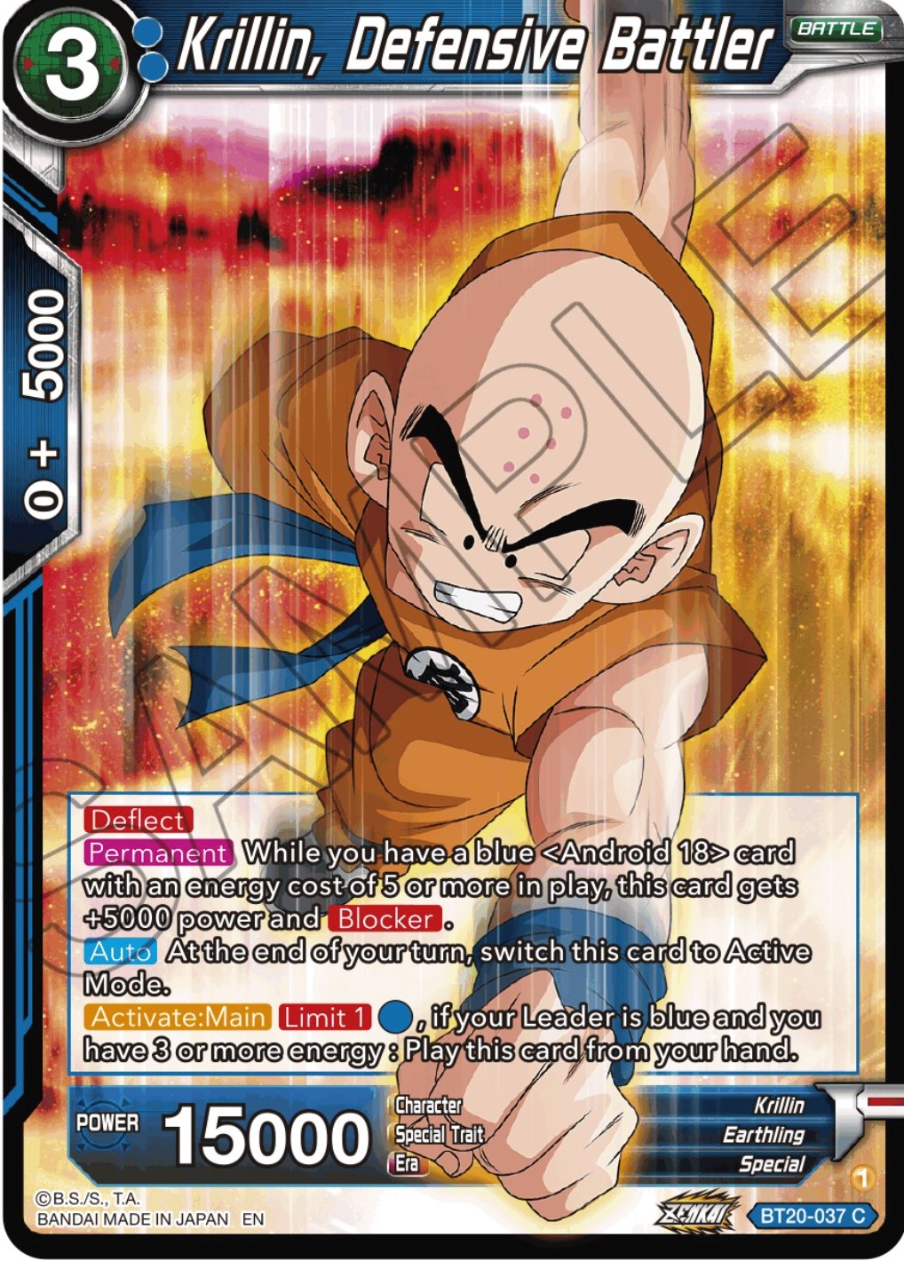 Krillin, Defensive Battler (BT20-037) [Power Absorbed] | Mindsight Gaming