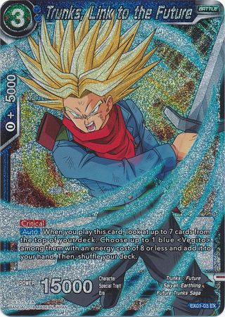 Trunks, Link to the Future (Foil) (EX01-03) [Mighty Heroes] | Mindsight Gaming