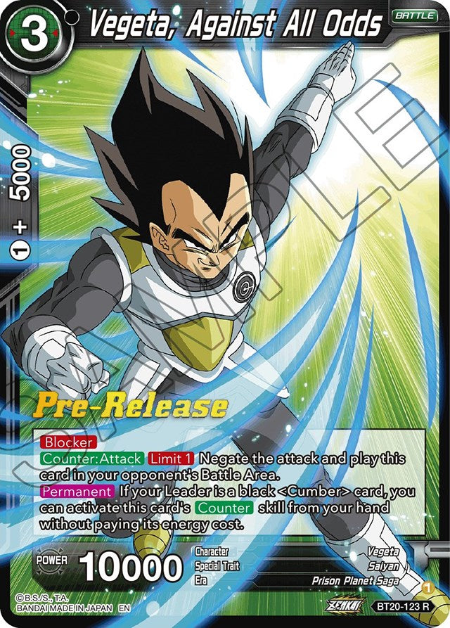 Vegeta, Against All Odds (BT20-123) [Power Absorbed Prerelease Promos] | Mindsight Gaming