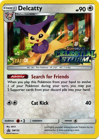 Delcatty (SM132) (Staff Prerelease Promo) [Sun & Moon: Black Star Promos] | Mindsight Gaming