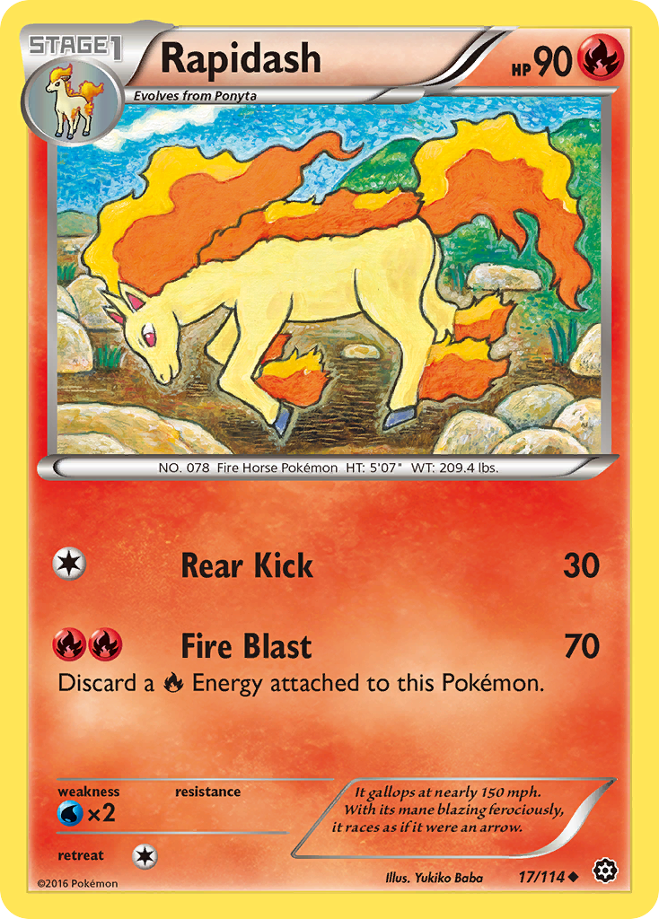 Rapidash (17/114) [XY: Steam Siege] | Mindsight Gaming