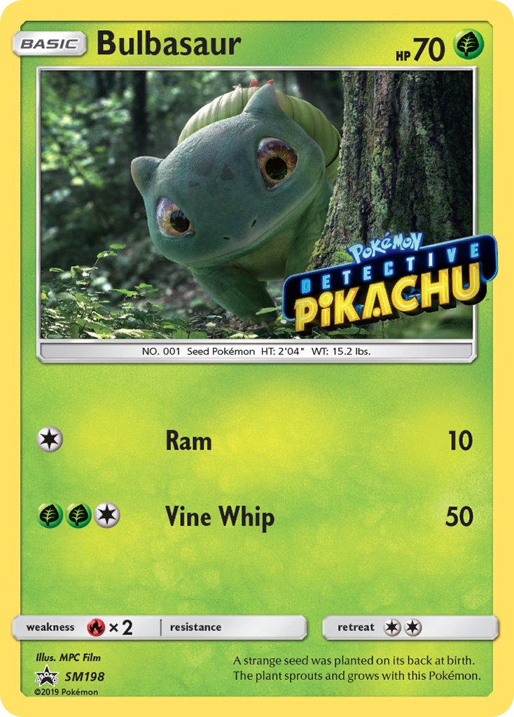 Bulbasaur (SM198) (Detective Pikachu Stamped) [Sun & Moon: Black Star Promos] | Mindsight Gaming