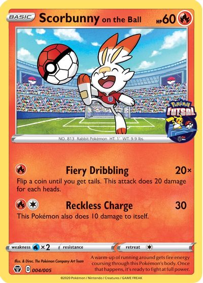 Scorbunny on the Ball (004/005) [Pokemon Futsal Collection] | Mindsight Gaming