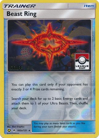 Beast Ring (102a/131) (League Promo Staff) [Sun & Moon: Forbidden Light] | Mindsight Gaming