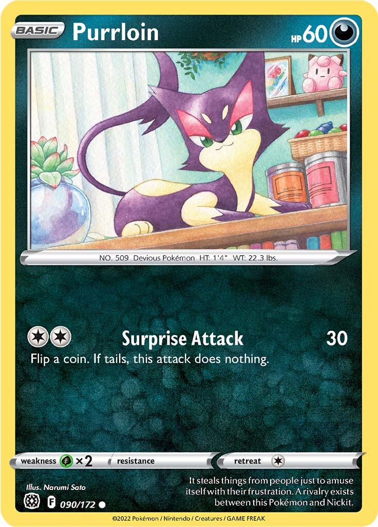 Purrloin (090/172) [Sword & Shield: Brilliant Stars] | Mindsight Gaming