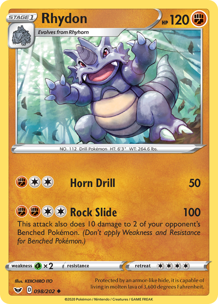 Rhydon (098/202) [Sword & Shield: Base Set] | Mindsight Gaming