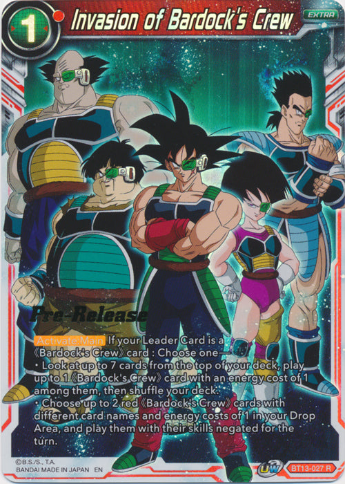 Invasion of Bardock's Crew (BT13-027) [Supreme Rivalry Prerelease Promos] | Mindsight Gaming