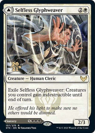 Selfless Glyphweaver // Deadly Vanity [Strixhaven: School of Mages Prerelease Promos] | Mindsight Gaming