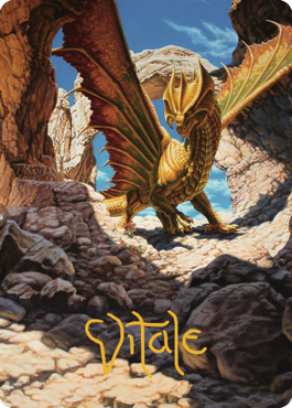 Ancient Brass Dragon Art Card (02) (Gold-Stamped Signature) [Commander Legends: Battle for Baldur's Gate Art Series] | Mindsight Gaming