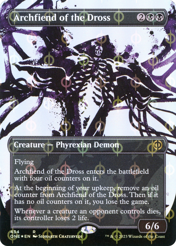 Archfiend of the Dross (Borderless Ichor Step-and-Compleat Foil) [Phyrexia: All Will Be One] | Mindsight Gaming