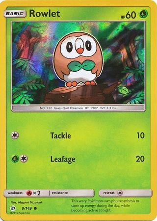 Rowlet (9/149) (Water Web Holo) [Sun & Moon: Base Set] | Mindsight Gaming