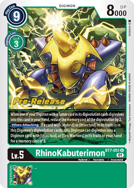 RhinoKabuterimon [BT7-051] [Next Adventure Pre-Release Cards] | Mindsight Gaming