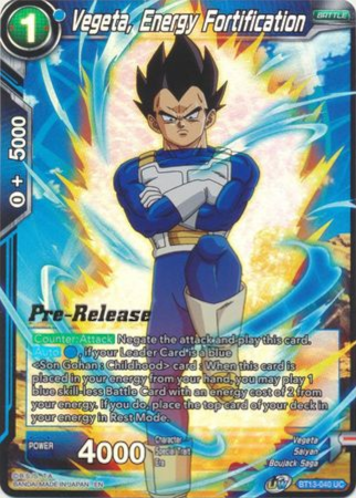 Vegeta, Energy Fortification (BT13-040) [Supreme Rivalry Prerelease Promos] | Mindsight Gaming