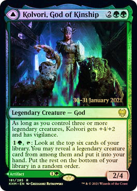 Kolvori, God of Kinship // The Ringhart Crest   [Kaldheim Prerelease Promos] | Mindsight Gaming