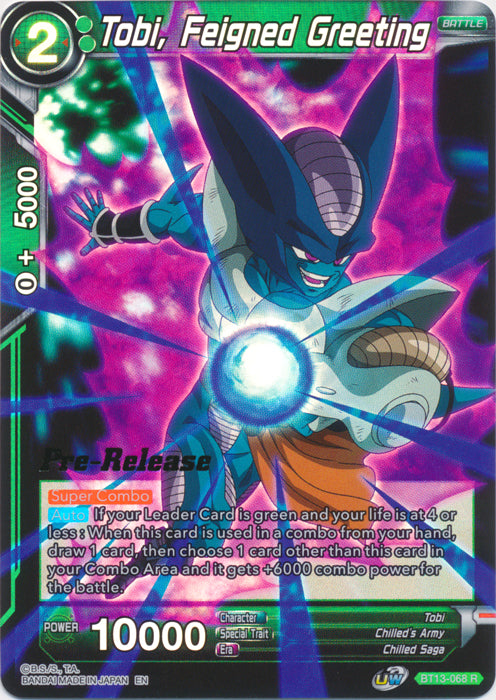 Tobi, Feigned Greeting (BT13-068) [Supreme Rivalry Prerelease Promos] | Mindsight Gaming